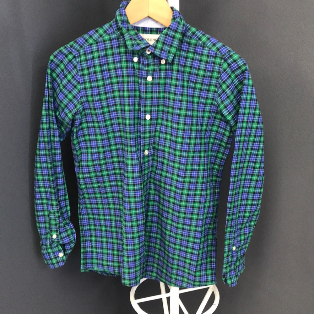 Boys Green and Blue Oxford